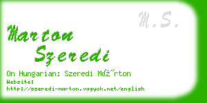 marton szeredi business card